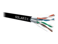 Solarix - Samlet kabel - 500 m - 7.3 mm - STP - CAT 6a - IEEE 802.3af/IEEE 802.3at/IEEE 802.3bt - svart, RAL 9005
