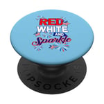 Red White and Sparkle Independence Day 4th July Celebration PopSockets Swappable PopGrip