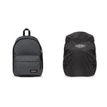 EASTPAK Out of Office Backpack, 44 cm, 27 L, Black Denim & Cory Backpack Rain Cover, Black
