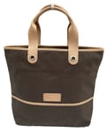 New Vintage LACOSTE N22 Vertical Canvas & Leather Zipped TOTE Bag Brown Nude