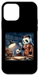 Coque pour iPhone 12 mini Panda enquête dans Moody Library. Lampe de détective mystère