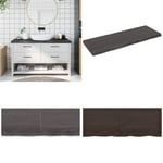 Bänkskiva badrum mörkbrun 140x50x(2-6) cm behandlat massivt trä - Bänkskiva För Badrum - Bänkskivor För Badrum - Home & Living