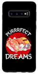 Coque pour Galaxy S10 Purrrfect Dreams Chat sushi endormi amusant pour homme, femme, enfant
