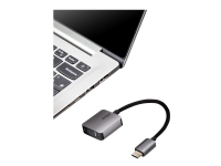 ATEN UC3002A - Videokort - 24 pin USB-C (hane) till HD-15 (VGA) (hona) - USB 3.2 Gen 1 / Thunderbolt 3 / DisplayPort (Alt Mode) - 9.6 cm - 1920 x 1200 (WUXGA) stöd - svart