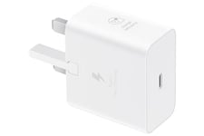 Samsung Galaxy Official 25W Super Fast Charging Travel Adapter (with USB-C to C Data Cable), White