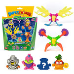 SUPERTHINGS - Neon Power Series, Pack of 6, Includes 4 Superthings (1 Silver Captain) and 2 Exoskeletons, Multicolor, Pack 6/6