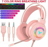 M10 Gaming Headset RGB LED Wired Headphones Stereo With Mic For PS4 PC Xbox UK