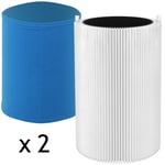 Filter Kit for BLUEAIR Air Purifier HEPA Carbon Blue Pure 411 3210 Joy S 2 Pack