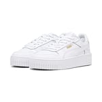 Puma Girls Carina Street Jr Sneakers, Puma White-Puma White-Puma Gold, 35.5 EU