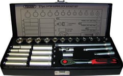 Toppnyckelsats Tecos 1/4" Kort/Lång Topp T-0627M 27 Stycken Superlock