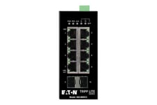 Eaton Tripp Lite series 8-Port Managed Industrial Gigabit Ethernet Switch - 10/100/1000 Mbps, 2 GbE SFP Slots, -40° to 75°C, DIN Mount - switch - 8 portar - Administrerad - TAA-kompatibel