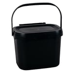 Addis 518253 - Poubelle à Compost de Cuisine à Usage Quotidien - Noir - pour déchets Alimentaires - 4,5 l