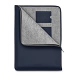 Woolnut Coated Folio Konstläder Sleeve för MacBook / Laptop 16" (360 x 250mm) - Blå