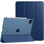 TiMOVO Case Fit New iPad Pro 12.9 Inch 2020 (4th Generation), Smart Slim Lightweight Translucent Frosted Back Protective Cover Shell, Support iPad Pencil Charging, Auto Wake/Sleep - Navy Blue
