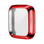 YOUZHIXUAN Smart watch series For Fitbit versa 2 Plating TPU All-inclusive Protective Shell(Black) (Color : Red)