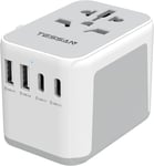 "Universal Worldwide Travel Adapter with 4 USB Ports - Various Sizes Available"