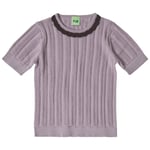 FUB Strikket T-skjorte I Pointelle Lyng | Lilla | 120 cm