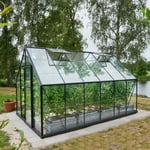 Växthus Bruka Svart Glas, 9,7 M²