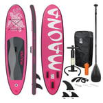 ECD-Germany Surfingbräda Stand Up Paddle SUP styrelse Maona paddel ombord uppblåsbar rosa
