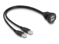 Delock - USB-förlängningskabel - USB (hona) till USB (hona) - 1 m - svart