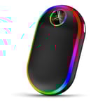 Handvärmare uppladdningsbar med lampor (7 färger), 10000mah Luminescens Elektrisk Handvärmare, (13-18 timmar)