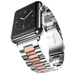 Apple Watch 7/6/5/4/3/2/1/SE - 45/44/42mm - Luksus metal Beads urrem - Rosa guld/sølv