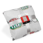 Friends TV Show Fleece Blanket, Super Soft Central Perk Blankets Throws, Warm And Cuddly Official Show Merchandise For Home (Grey)