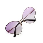 Butterfly Shape Sunglasses Metal Personality Concave Shape Transparent Color Lens Sun Glasses Eyewear (Color : Lavender)