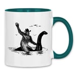 wowshirt Mug Cowboy Bigfoot Yeti Nessie The Loch Ness Monster Snow Man, Color:White - Petrol