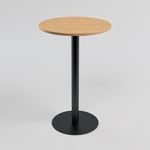 Pyöreä baaripöytä, musta jalka, kansi useissa väreissä Tammi Ø70 cm