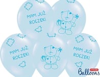 Party Deco Första Födelsedagsballonger, Teddybjörn - Jag Är Redan Ett År, Blå, 30 Cm, 6 St Universal