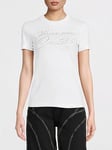 Versace Jeans Couture Crystal Logo Script T-Shirt - White