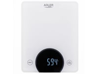 Adler Ad 3173W, Elektronisk Köksvåg, 10 Kg, 1 G, Vit, Glas, Inbyggd
