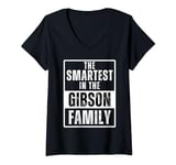 Womens Smartest in the Gibson Family Name V-Neck T-Shirt