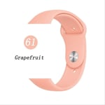 SQWK Strap For Apple Watch Band Silicone Pulseira Bracelet Watchband Apple Watch Iwatch Series 5 4 3 2 38mm or 40mm ML Grapefruit