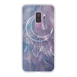 Evetane - Coque Silicone Compatible Samsung Galaxy S9 Plus - Protection Intégrale 360, Fine et Transparente - Coque Avant & Arrière - Haute Résistance - Lune Attrape Rêve