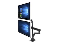 Startech.Com Desk Mount Dual Monitor Arm, Full Motion Monitor Mount For 2X Vesa Displays Up To 32" (Up To 17Lb/8Kg), Ergonomic Vertical Stackable Arms, Articulating, Height Adjustable - Pole Mount, C-Clamp/Grommet (Armdualpivot) - Monteringssats (2