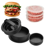 Techson Burger Press, Non Stick Hamburger Maker with 100 Wax Papers, Different Size Beef Mold for Stuffed Cheeseburger, Party BBQ Barbecue Grill Accessories, Gourmet Kitchen Tool