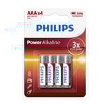Philips Power Alkaline LR03 Micro AAA batteri 4-pack⭐