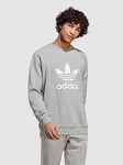 Adidas Adicolor Classics Trefoil Crewneck Sweatshirt - Medium Grey Heather