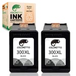 COLORETTO Remanufactured Printer Ink Cartridge Replacement for Hp 300XL 300 XL to use with PhotoSmart C4600 C4680 C4780 Deskjet D2560 F4280 F4580 ENVY 100 110 114 (2 Black) combo pack