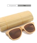 LIKCO 2020 New Sunglasses, Bamboo Wood Retro-Coated Bamboo Legs Polarized Bamboo Sunglasses Wooden Glasses Men And Women Big Frame,Tea Polarized