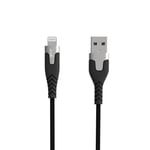 GEAR LatausjohtoPRO USB-A Lightning C89 1.5m Musta Kevlar johto Metalliliitin