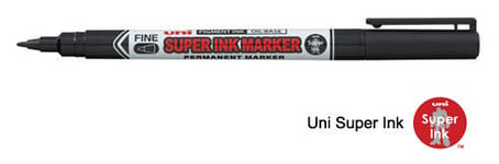 Uni Super Ink Marker Black Permanent Cd Dvd Fabric Laundry Marker Pen