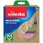 Vileda Mikrofiberklut 100% resirkulert materiale, 3-pakning 4023103228634