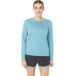 Asics FujiTrail Logo LS Top Dam XL Blå - Perfekt för Trailrunning och Aktivitet