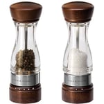 Cole & Mason H12301G/H12302G Keswick Forest Dark Wood Salt & Pepper Mills | Gourmet Precision+ | Stained Beech/Acrylic | 180mm | Bundle Set | Includes 2 x Grinders | Lifetime Mechanism Guarantee