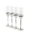 Waterside Platinum Art Deco Champagne Flute Glasses &Ndash; Set Of 4