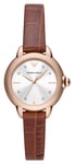 Emporio Armani AR11525 Women's | Silver Dial | Brown Leather Watch