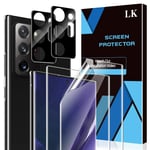 LK 4 Pack 2pcs Screen Protector & 2pcs Camera Lens Protector Compatible with Samsung Galaxy Note 20 Ultra/ Note20 Ultra 5G, HD Clear Flexible TPU Film, Support In-Display Fingerprint
